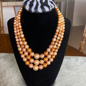 Elegant Orange Pearl Necklace